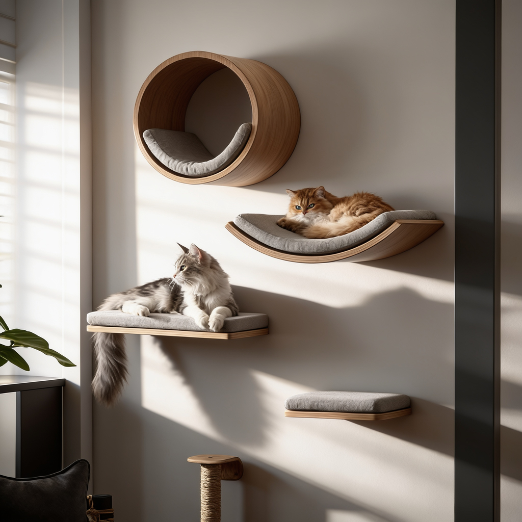 PettaPaw Nala Contour Cat Wall Shelf, image 2